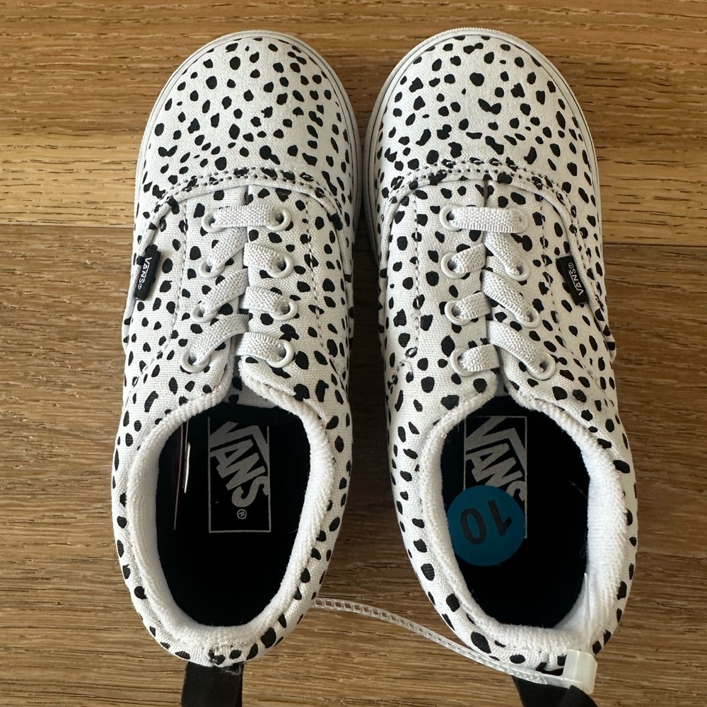 Vans Kids' White and Black Polka Dot Sneakers